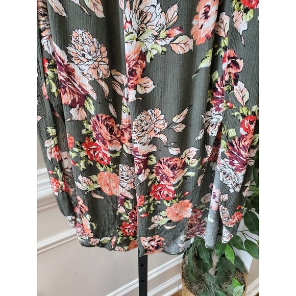 Xhilaration Women's Gray Floral 100% Rayon Comfort Waist Pull On Trouser Pant S - Picture 4 of 11